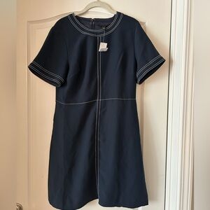 Banana Republic Navy Dress with White Stitching